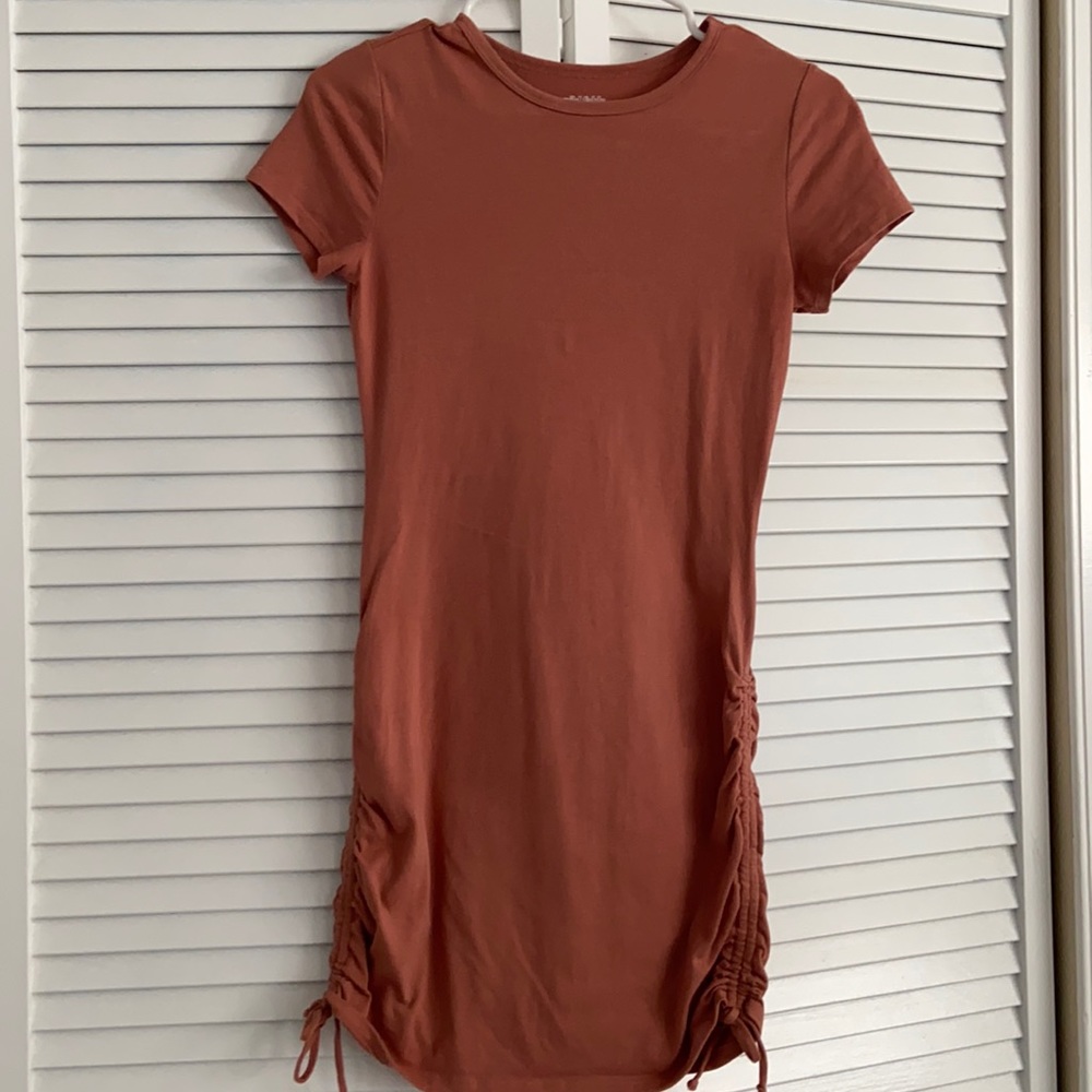 Mini side scrunch T-Shirt Dress
